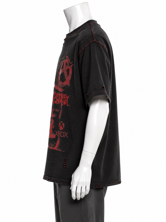 CONSUMED® distressed reversible
T shirt