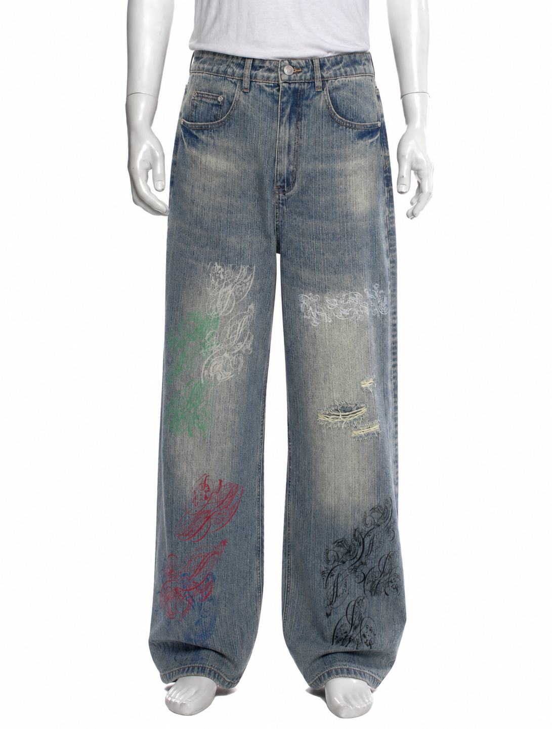 SKITZO ® distressed vintage denim